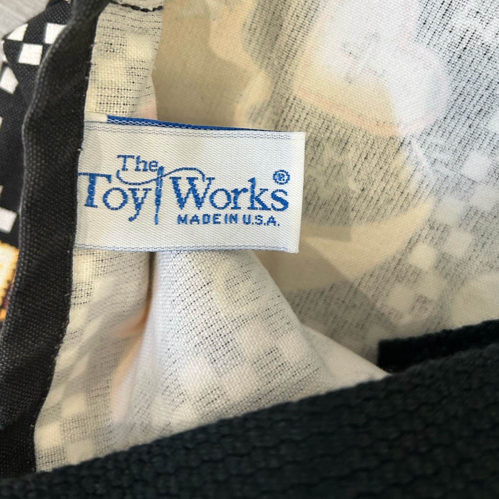 Vintage Mary Engelbreit Tote Bag Black with Colorful Patchwork Design - Picture 4 of 7